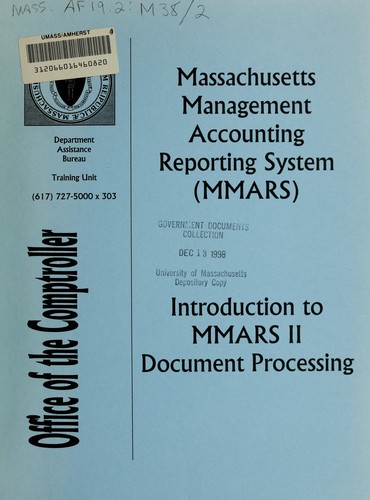 Massachusetts Management Accounting Reporting System (MMARS)