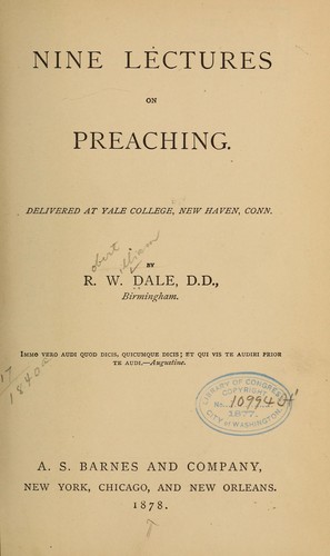 Nine lectures on preaching