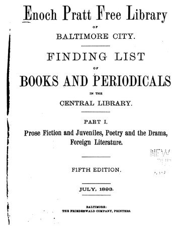 Finding List of Books and Periodicals in the Central Library ..