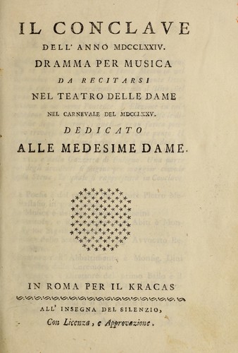 Il conclave dell'anno MDCCLXXIV