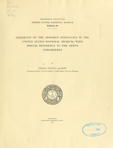 Osteology of the armored Dinosauria in the United States National museum
