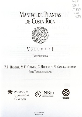 Manual de plantas de Costa Rica