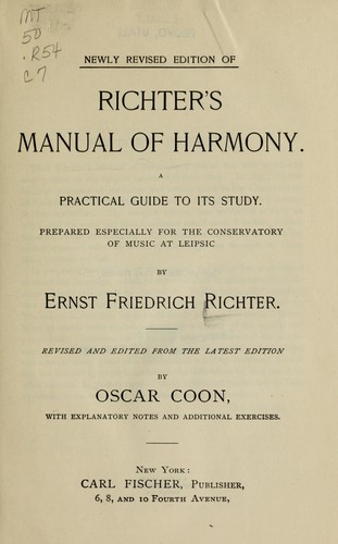 Richter's Manual of harmony
