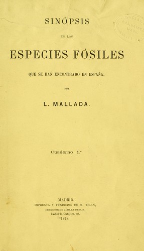 Sinópsis de las especies fósiles que se han encontrado en España