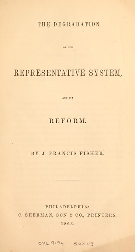 The degradation of our representative system and its reform