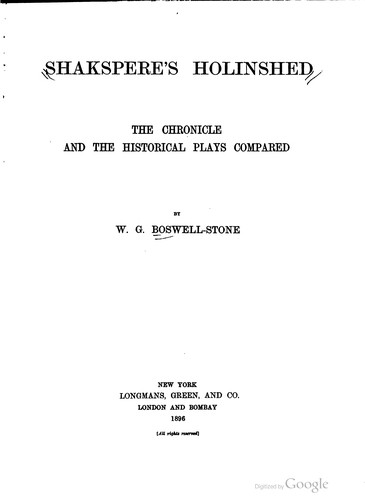 Shakespere's Holinshed