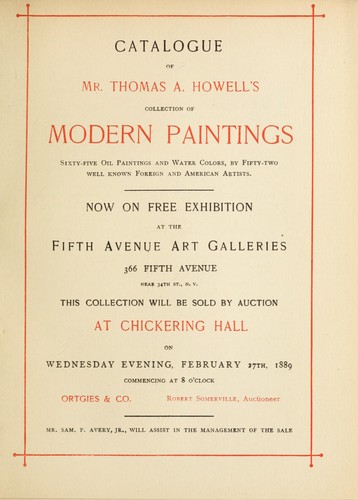 Catalogue of Mr. Thomas Howell's collection of modern paintings