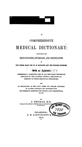 A comprehensive medical dictionary