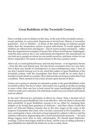 Great Buddhists of the twentieth century