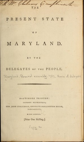 The present state of Maryland
