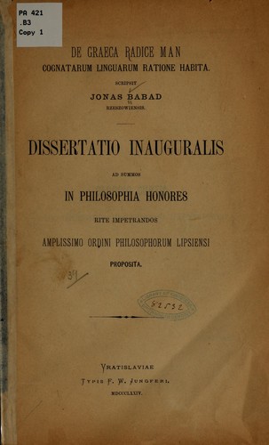 De graeca radice man cognatarum linguarum ratione habita