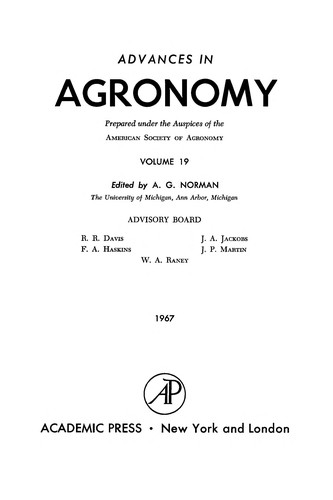 Advances in agronomy