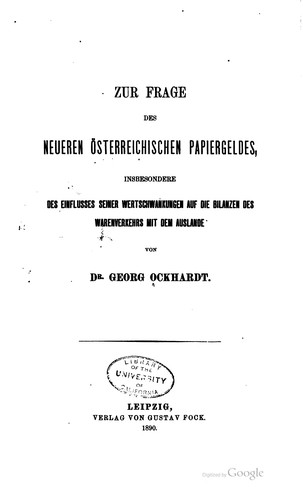 Zur frage des neueren österreichischen papiergeldes ..