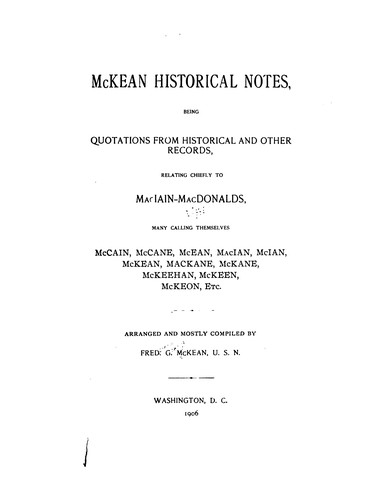McKean historical notes