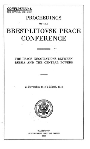 Proceedings of the Brest-Litovsk Peace Conference