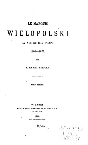 Le marquis Wielopolski