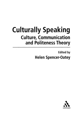 Culturally speaking