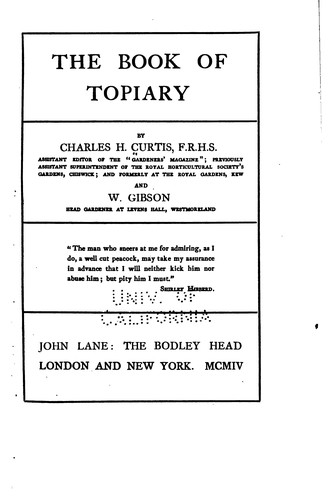 The book of topiary