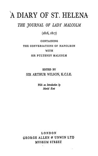 A diary of St. Helena (1816, 1817)
