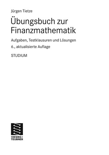 U bungsbuch zur numerischen Mathematik