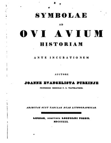 Symbolae ad ovi avium historiam ante incubationem