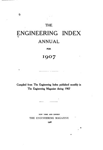 The Engineering index annual for ...