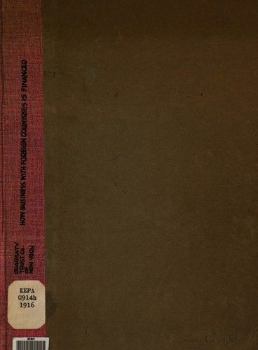 How business with foreign countries is financed, 1921
