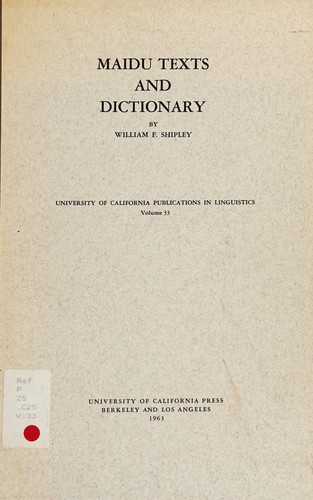 Maidu texts and dictionary