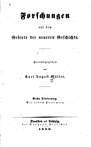 Forschungen auf dem Gebiete der neueren Geschichte