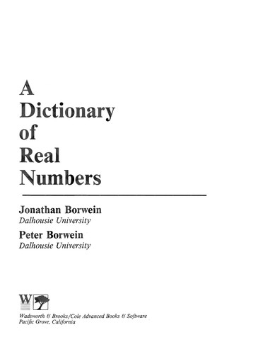 A dictionary of real numbers