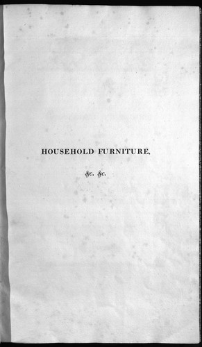 Household furniture and interior decoration