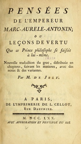 Pensées de l'empereur Marc-Aurele-Antonin