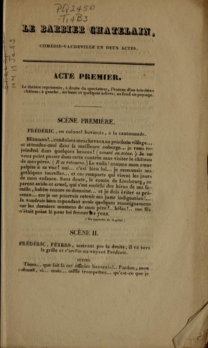 Le barbier châtelain