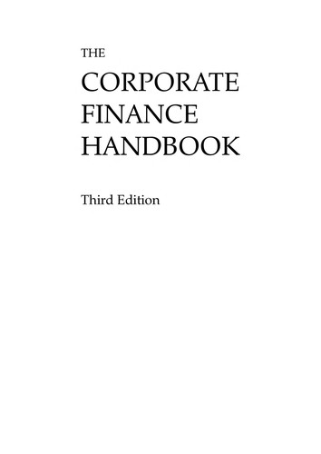 The Corporate finance handbook