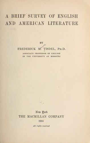 A brief survey of English and American literature