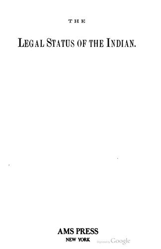 The legal status of the Indian