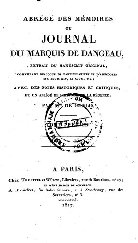 Abrégé des mémoires ou journal du marquis de Dangeau