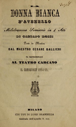 La Donna Bianca d'Avenello