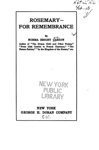 Rosemary--for remembrance
