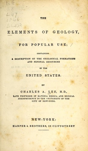 The elements of geology, for popular use