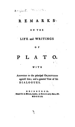 Remarks on the life and writings of Plato