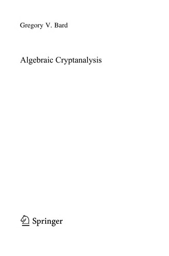 Algebraic cryptanalysis