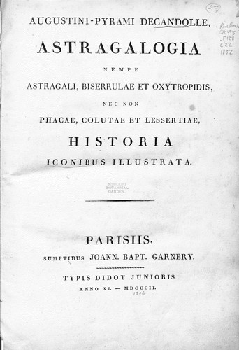 Astragalogia, nempe astragali, biserrulae et oxytropidis