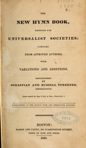 The new hymn book, designed for Universalist societies