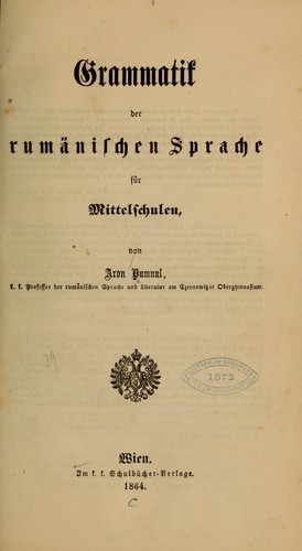 Grammatik der rumänischen sprache für mittelschulen