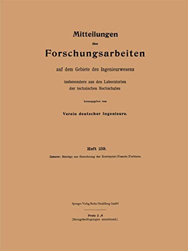 Mitteilungen über Forschungsarbeiten auf dem Gebiete des Ingenieurwesens