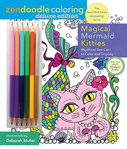 Zendoodle Coloring : Magical Mermaid Kitties