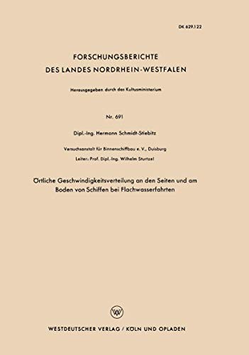Örtliche Geschwindigkeitsverteilung an den Seiten und am Boden von Schiffen bei Flachwasserfahrten