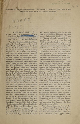 Haus, Dorf, Stadt