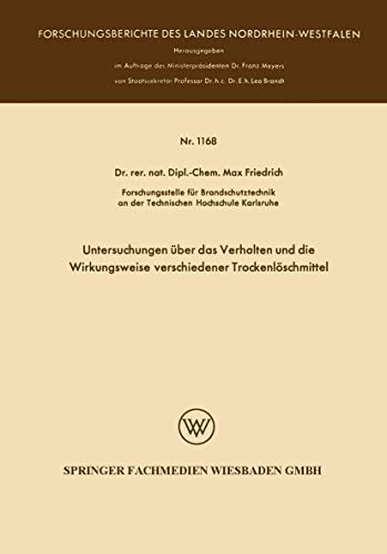 Untersuchungen über das Verhalten und die Wirkungsweise verschiedener Trockenlöschmittel
